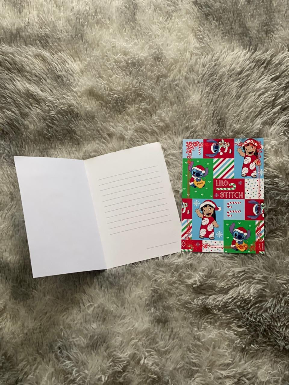 Tarjeta navideña Lilo y Stitch