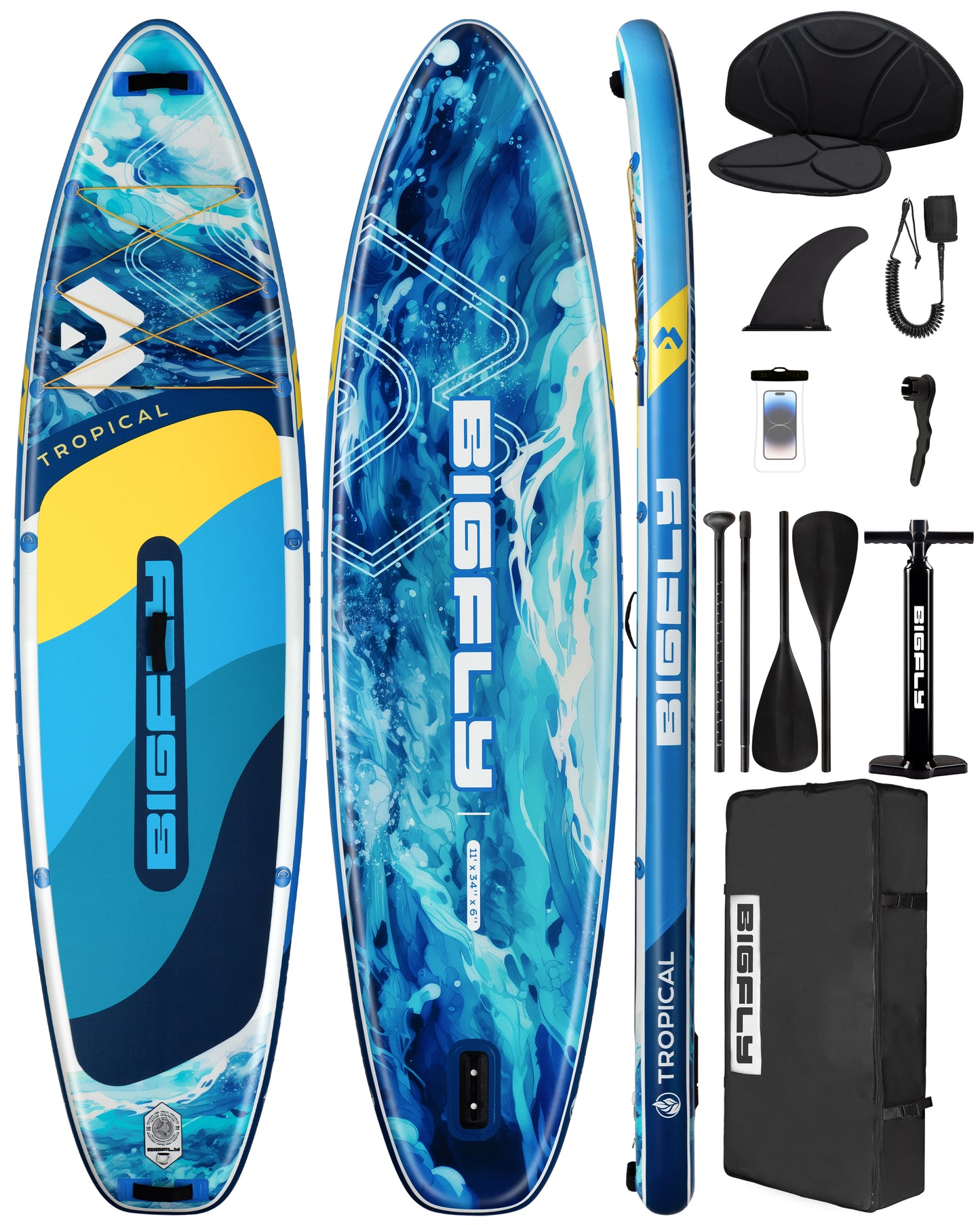 Stand Up Paddle (SUP) Inflable - 11' pies / 335 cm + Mochila + Accesorios