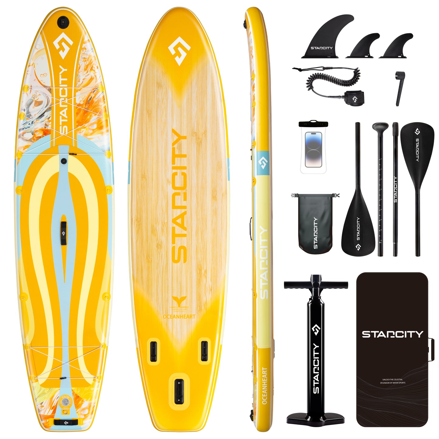 Stand Up Paddle (SUP) Inflable - 11'6 pies / 351 cm + Mochila + Accesorios