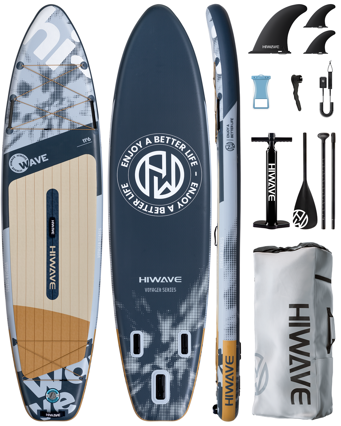 Stand Up Paddle (SUP) Inflable - 11'6 pies / 351 cm + Mochila + Accesorios