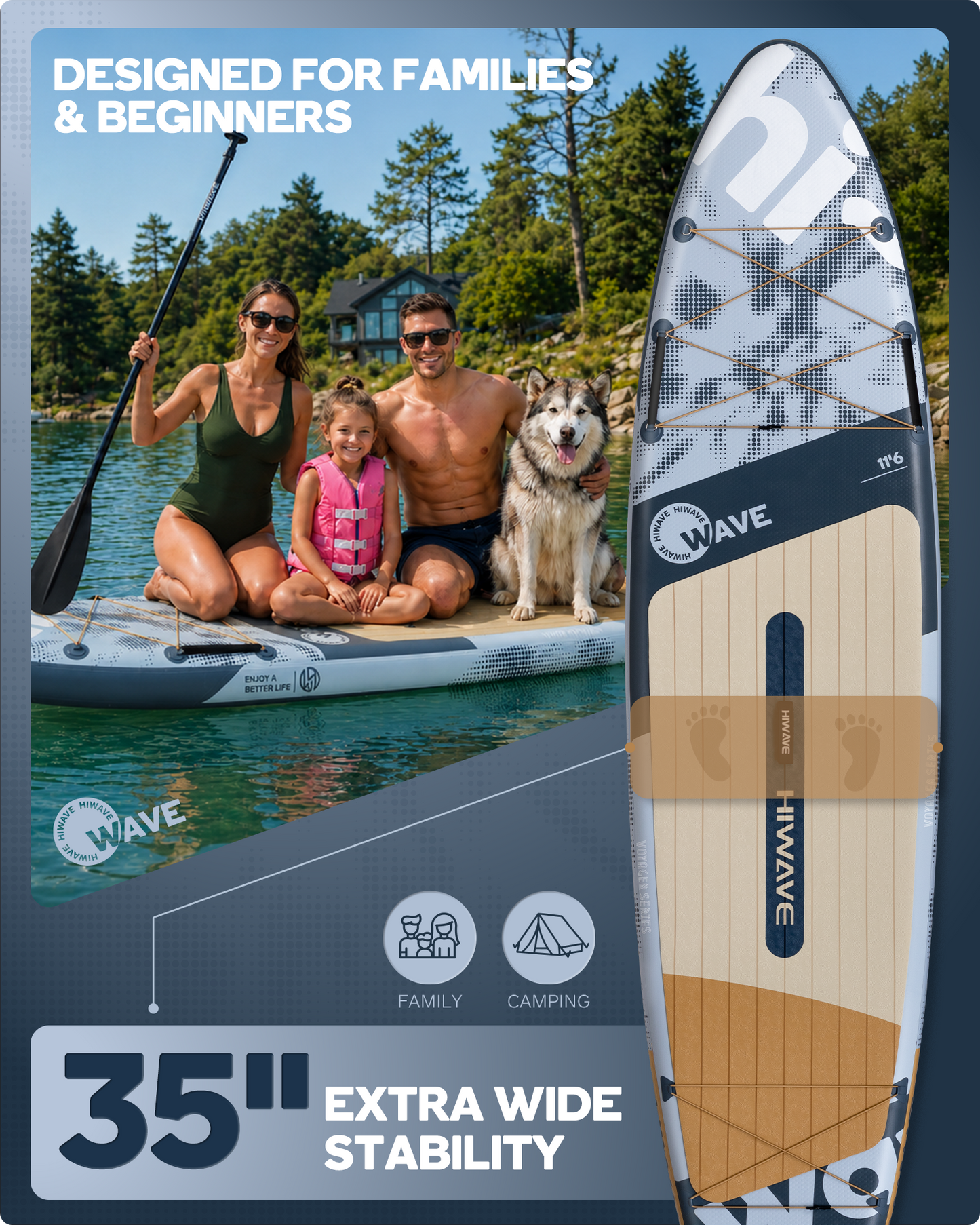 Stand Up Paddle (SUP) Inflable - 11'6 pies / 351 cm + Mochila + Accesorios