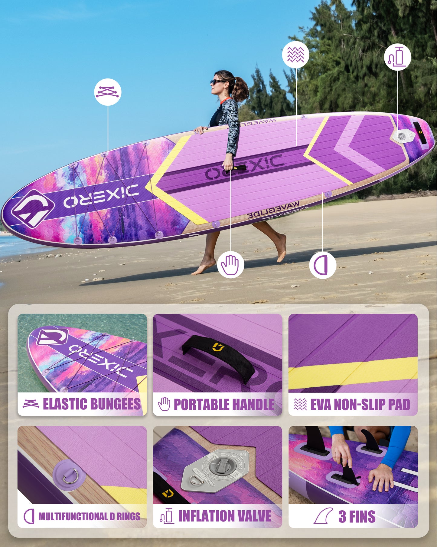 Stand Up Paddle (SUP) Inflable - 11'' pies / 335 cm + Mochila + Accesorios