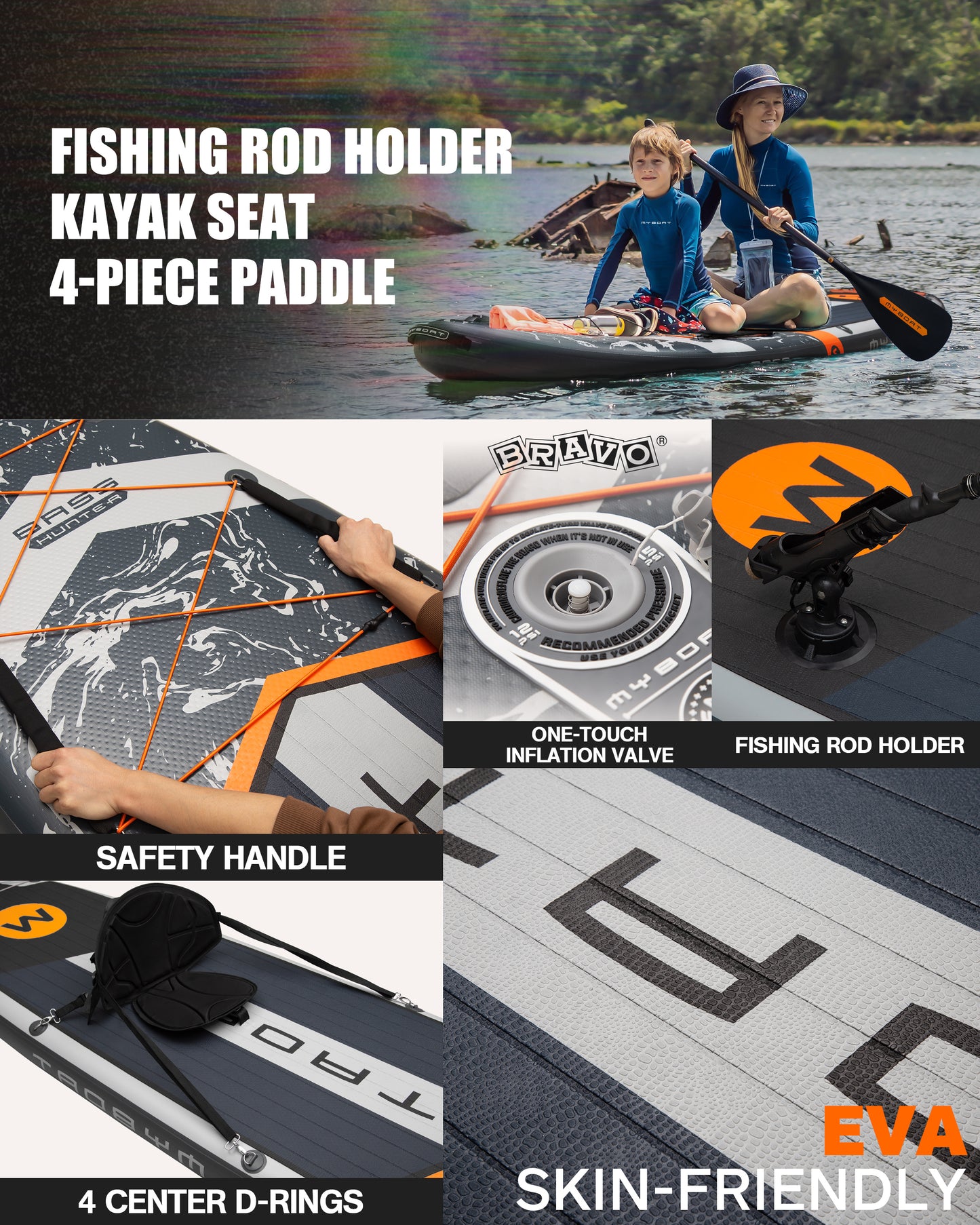 Stand Up Paddle (SUP) Inflable - 11'6 pies / 351 cm + Mochila + Accesorios
