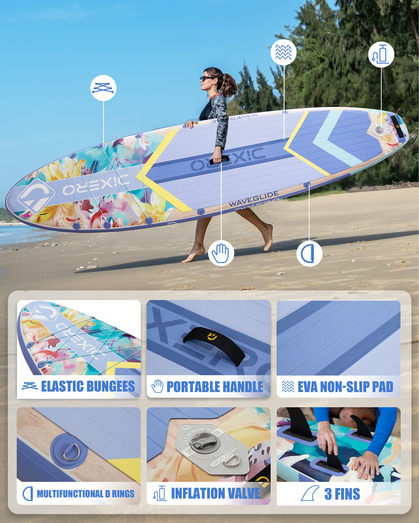 Stand Up Paddle (SUP) Inflable - 11'' pies / 335 cm + Mochila + Accesorios