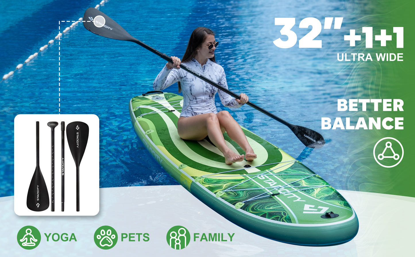Stand Up Paddle (SUP) Inflable - 11'6 pies / 351 cm + Mochila + Accesorios