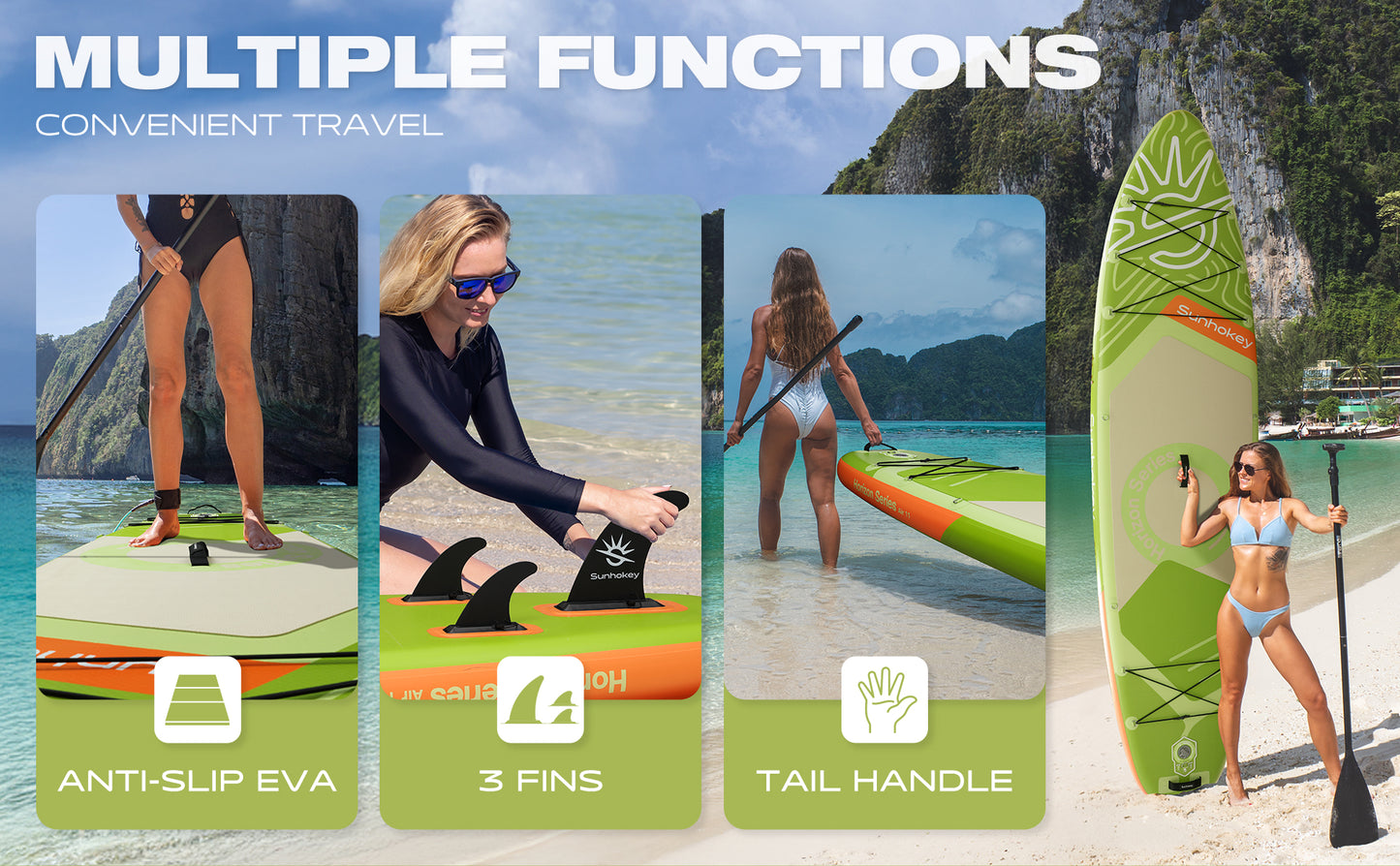 Stand Up Paddle (SUP) Inflable - 11'' pies / 335 cm + Mochila + Accesorios