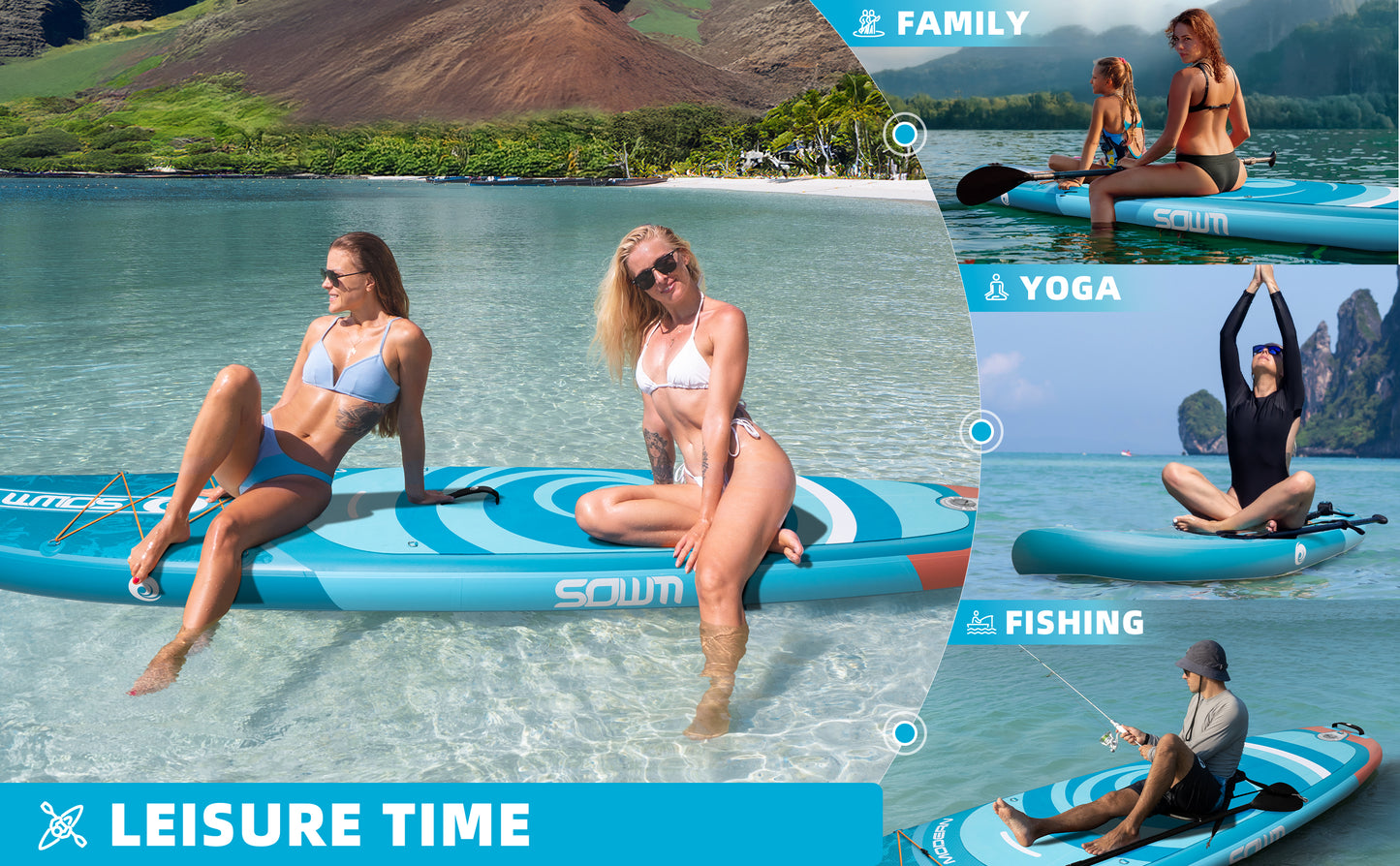 Stand Up Paddle (SUP) Inflable - 10.6 pies / 320 cm + Mochila + Accesorios