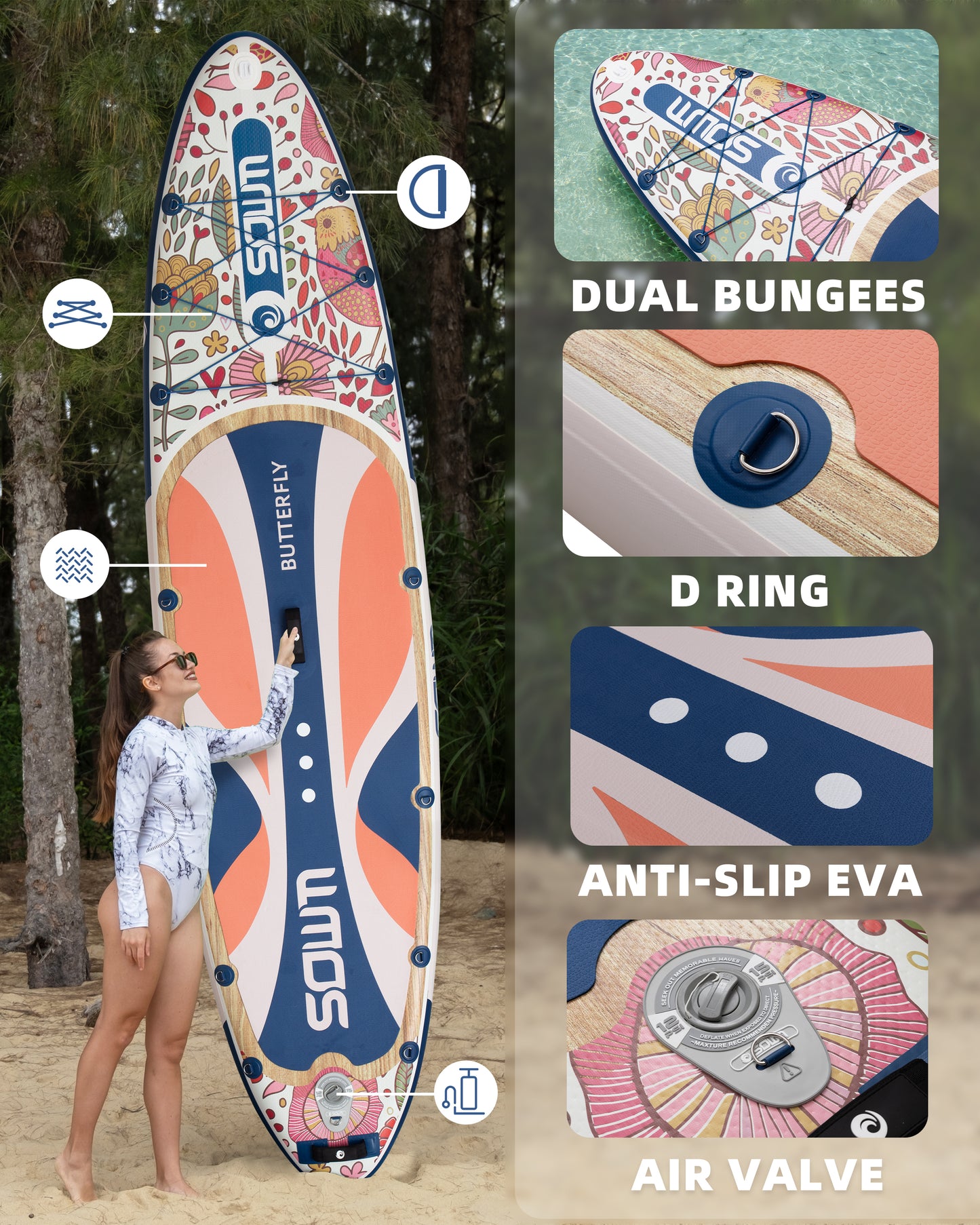 Stand Up Paddle (SUP) Inflable - 11'' pies / 335 cm + Mochila + Accesorios