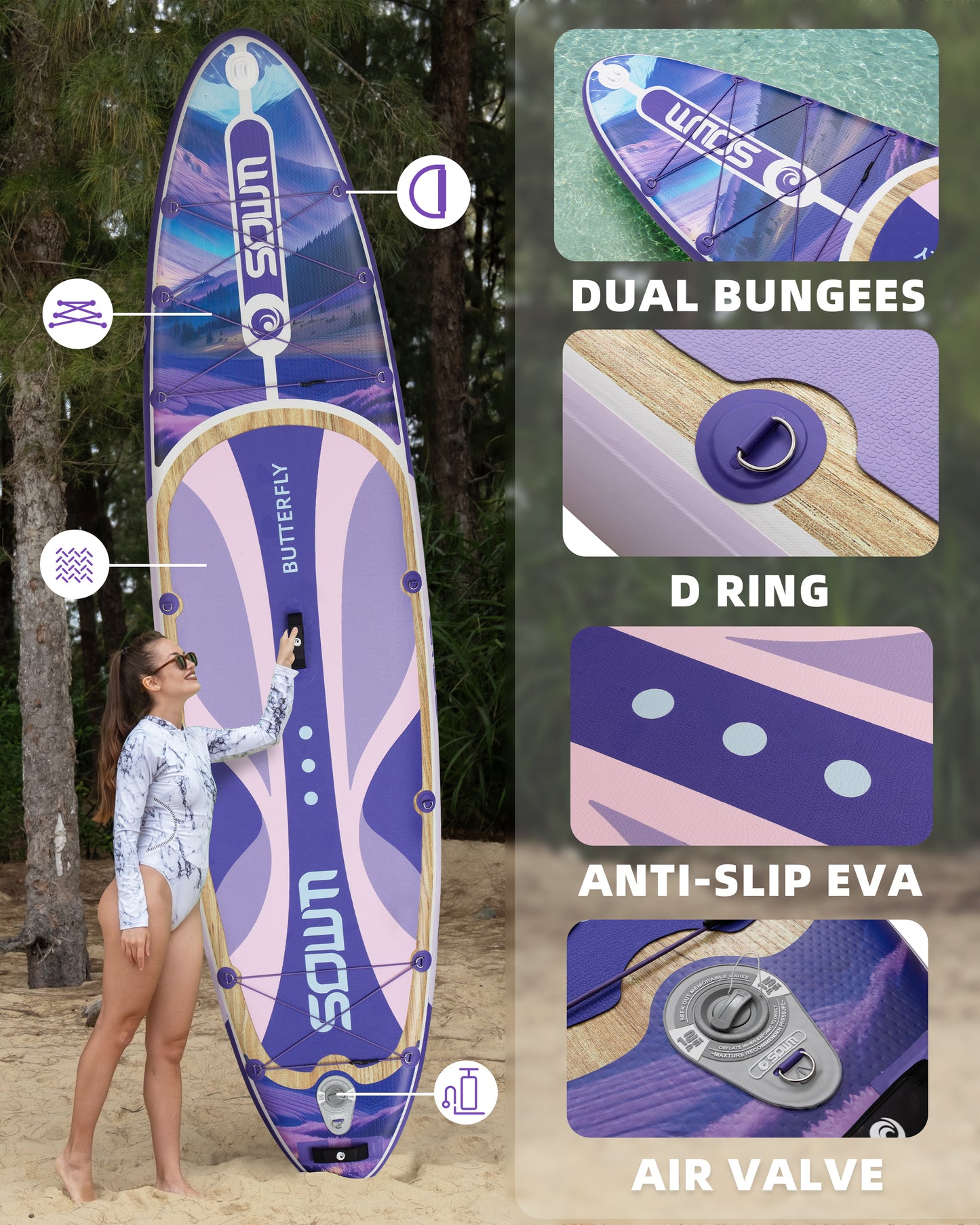 Stand Up Paddle (SUP) Inflable - 11'' pies / 335 cm + Mochila + Accesorios