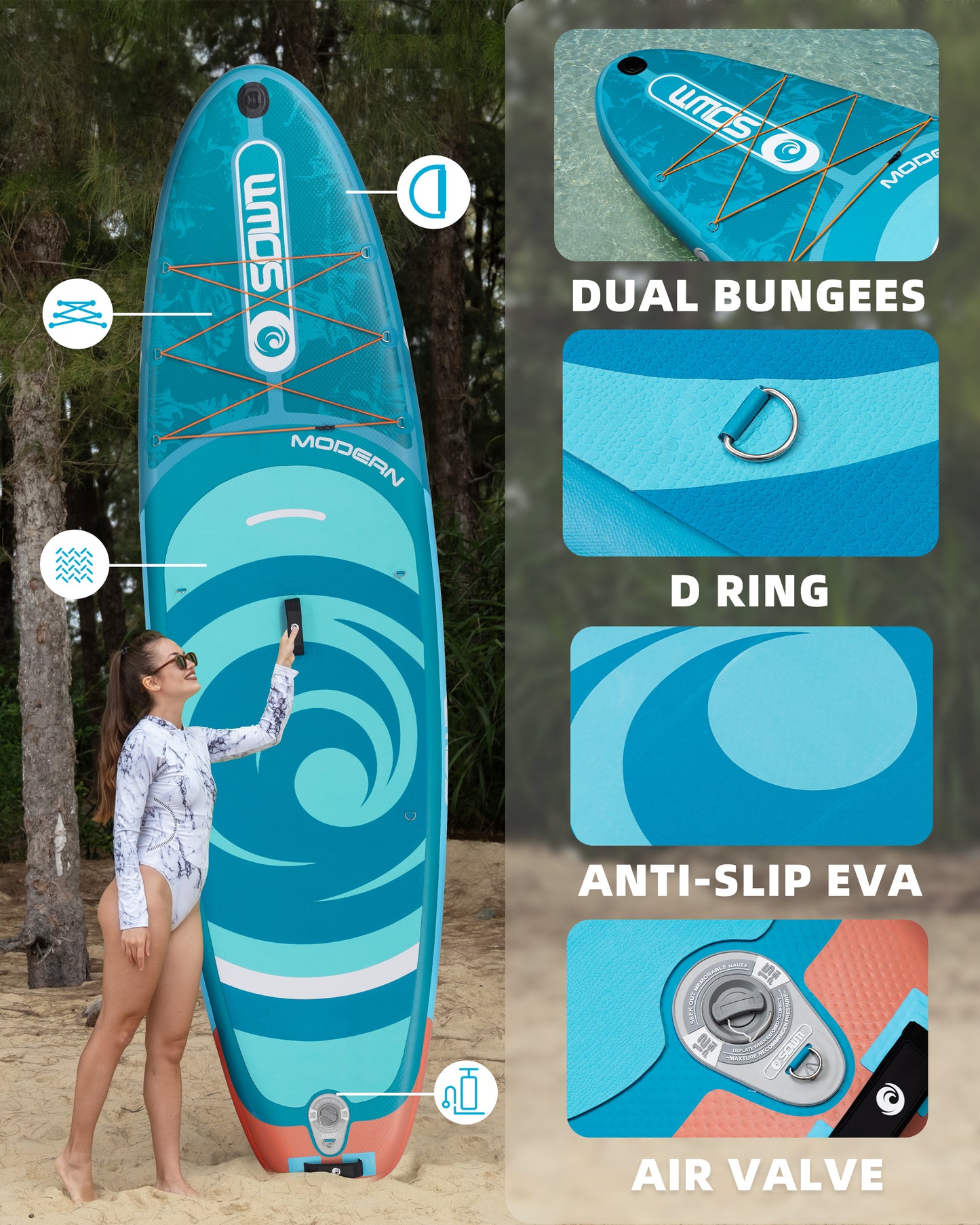 Stand Up Paddle (SUP) Inflable - 10.6 pies / 320 cm + Mochila + Accesorios