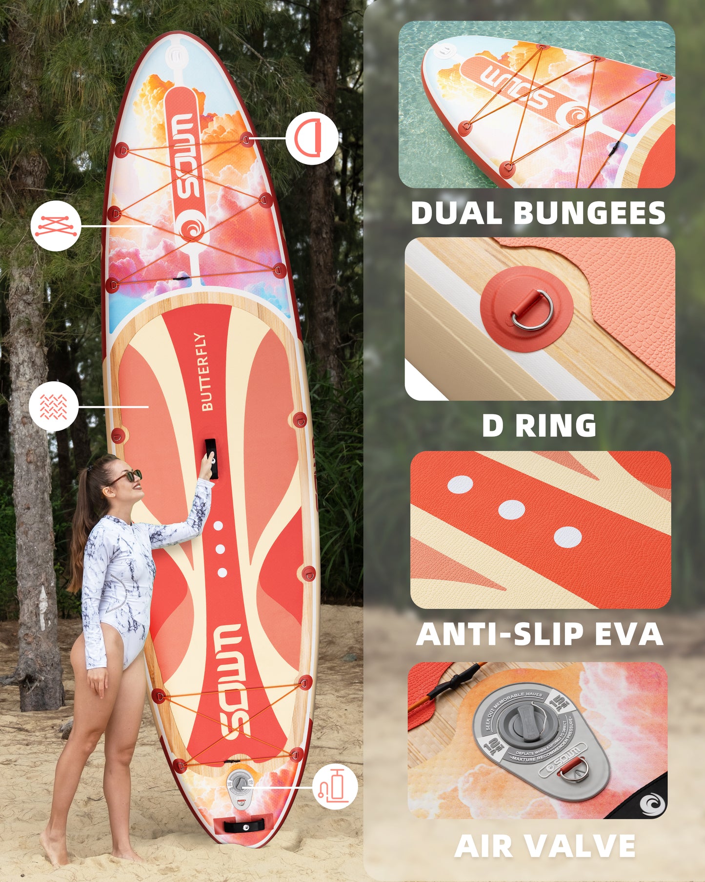 Stand Up Paddle (SUP) Inflable - 11'' pies / 335 cm + Mochila + Accesorios