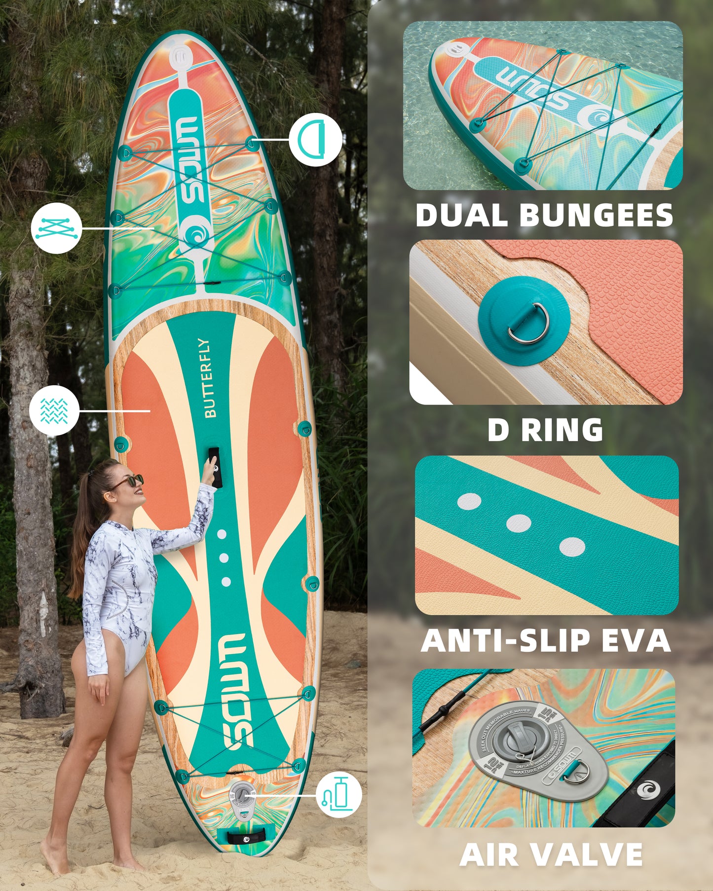 Stand Up Paddle (SUP) Inflable - 11'' pies / 335 cm + Mochila + Accesorios