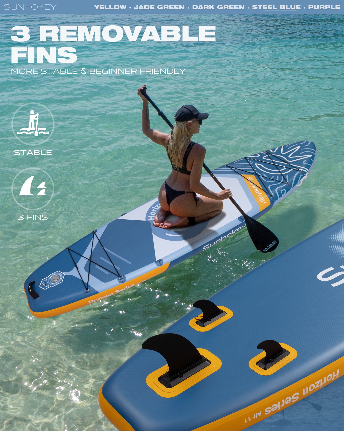 Stand Up Paddle (SUP) Inflable - 11'' pies / 335 cm + Mochila + Accesorios