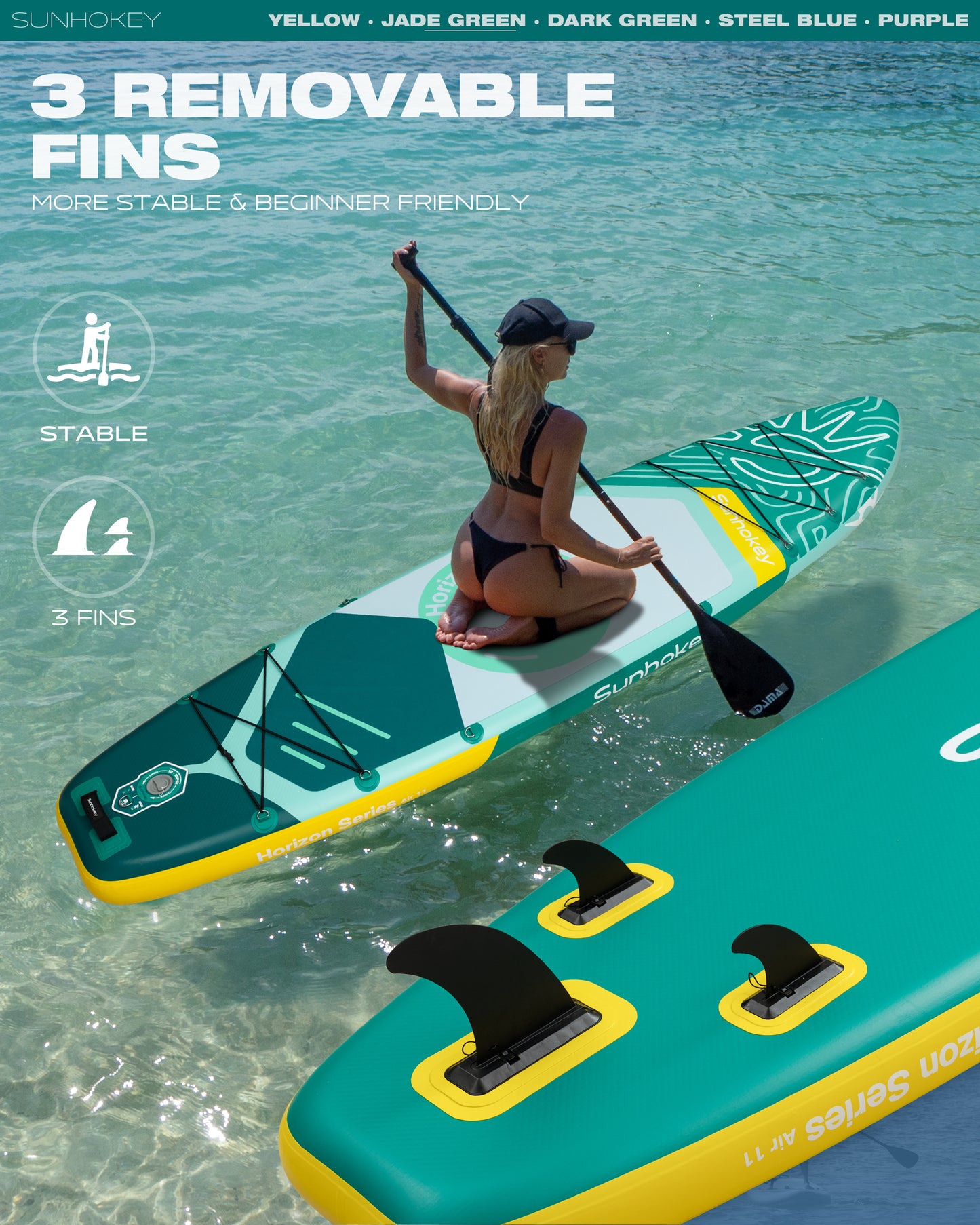 Stand Up Paddle (SUP) Inflable - 11'' pies / 335 cm + Mochila + Accesorios