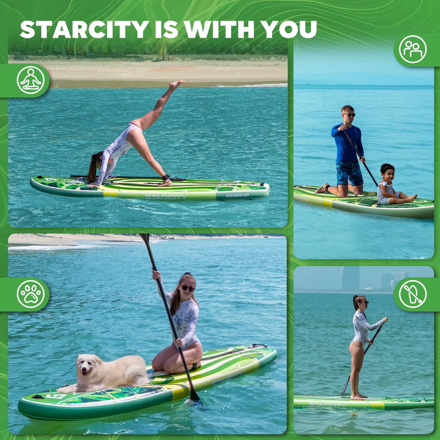 Stand Up Paddle (SUP) Inflable - 11'6 pies / 351 cm + Mochila + Accesorios