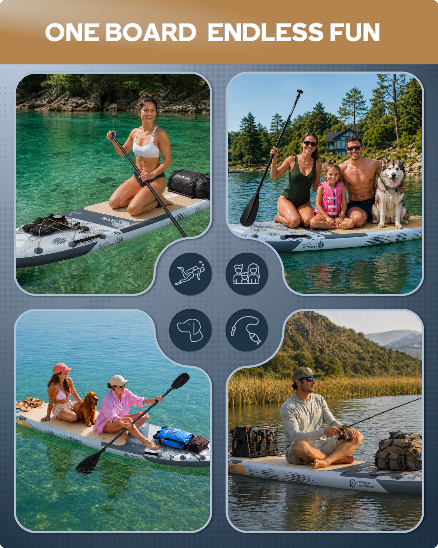 Stand Up Paddle (SUP) Inflable - 11'6 pies / 351 cm + Mochila + Accesorios