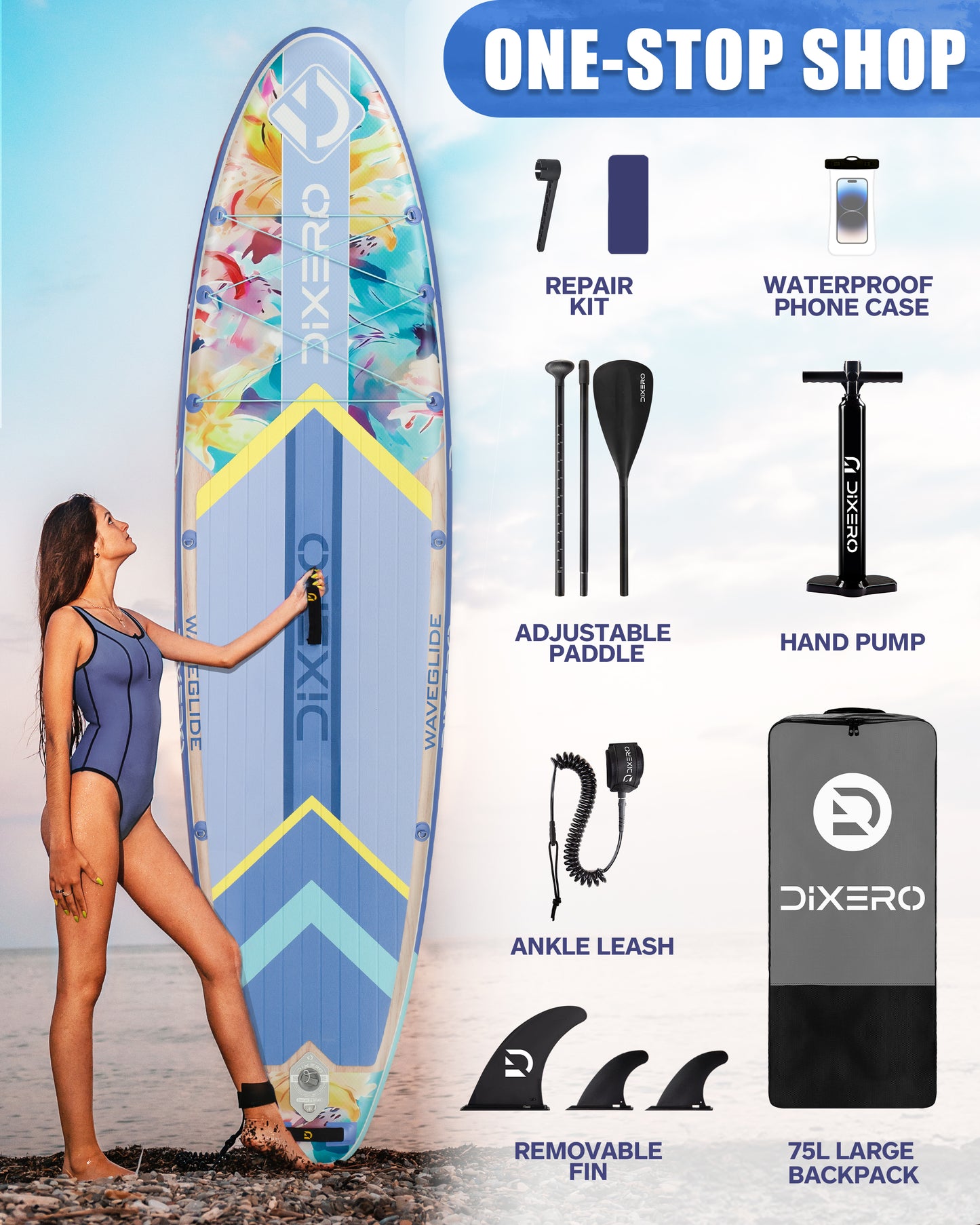 Stand Up Paddle (SUP) Inflable - 11'' pies / 335 cm + Mochila + Accesorios