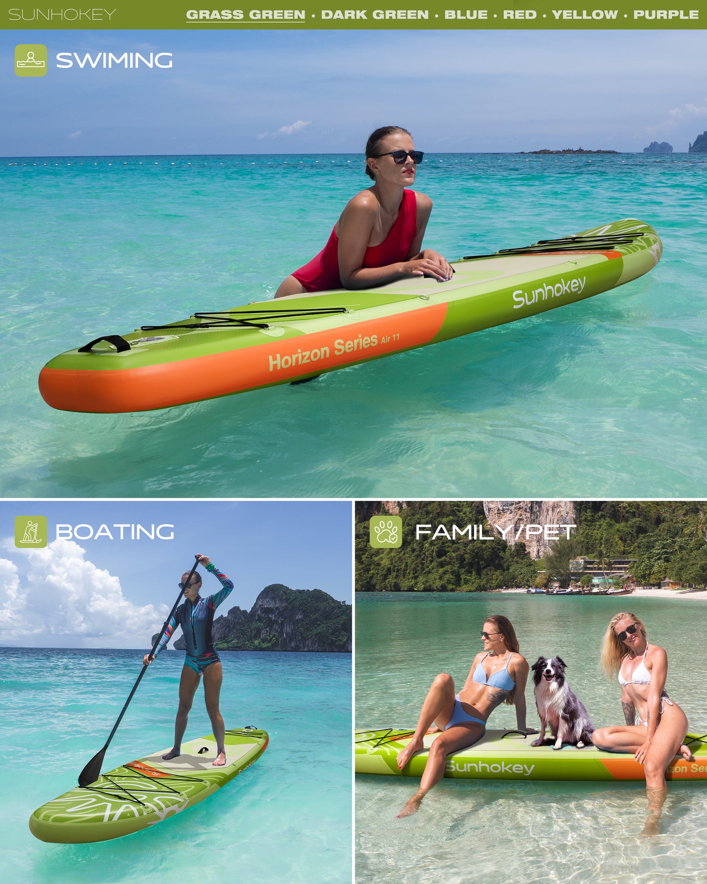 Stand Up Paddle (SUP) Inflable - 11'' pies / 335 cm + Mochila + Accesorios