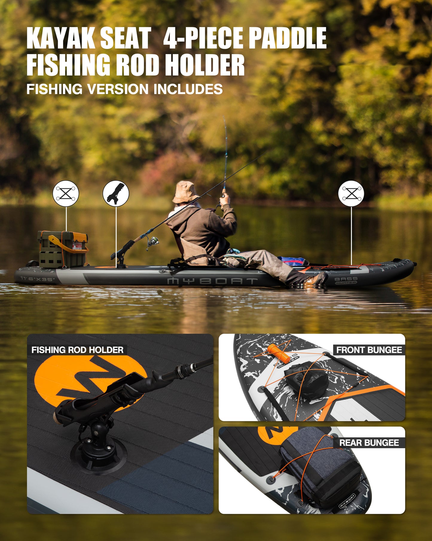 Stand Up Paddle (SUP) Inflable - 11'6 pies / 351 cm + Mochila + Accesorios