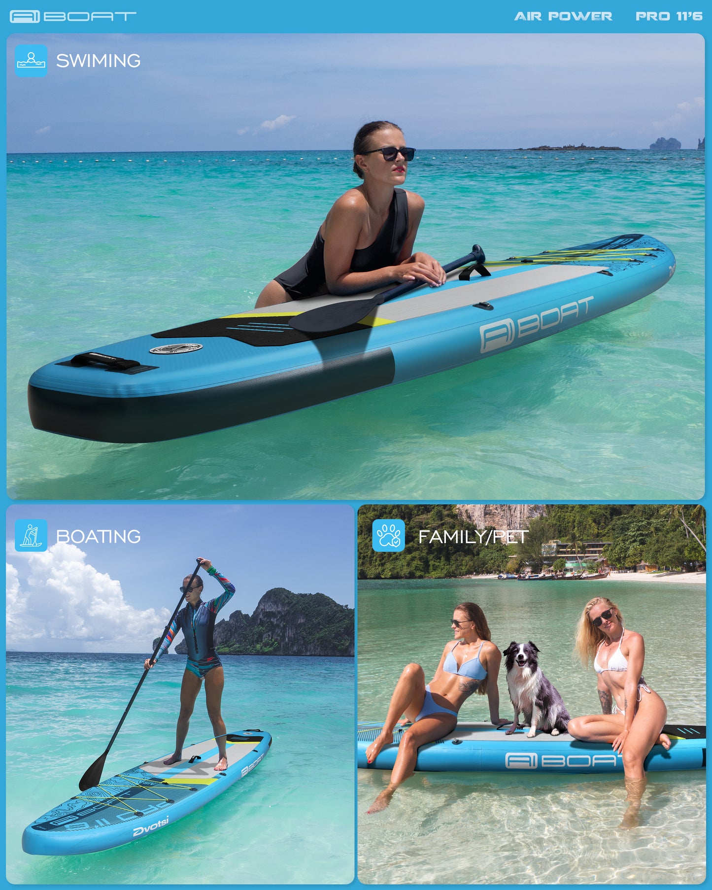 Stand Up Paddle (SUP) Inflable - 11'6  pies / 351 cm + Mochila + Accesorios