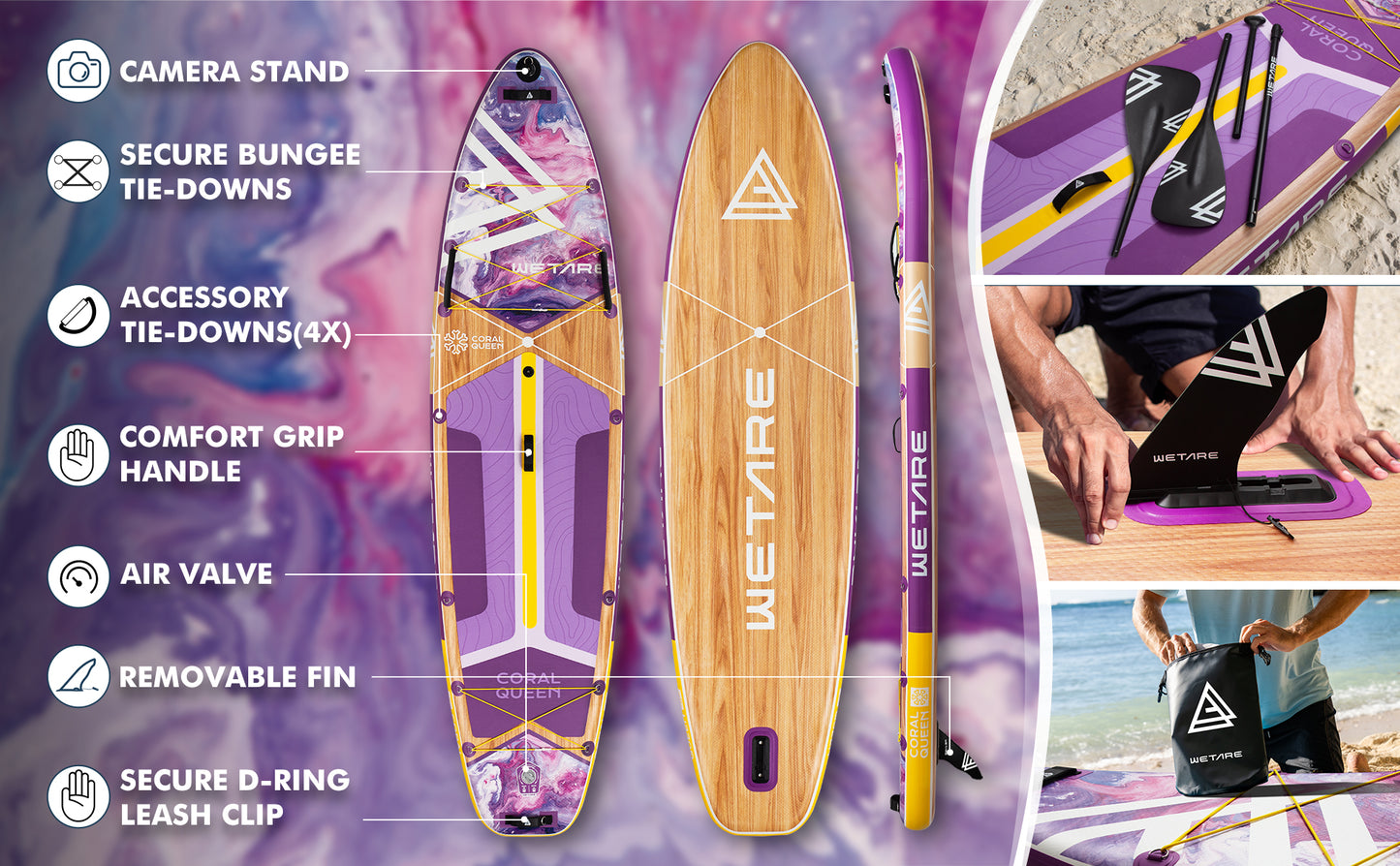 Stand Up Paddle (SUP) Inflable - 11'6 pies / 351 cm + Mochila + Accesorios