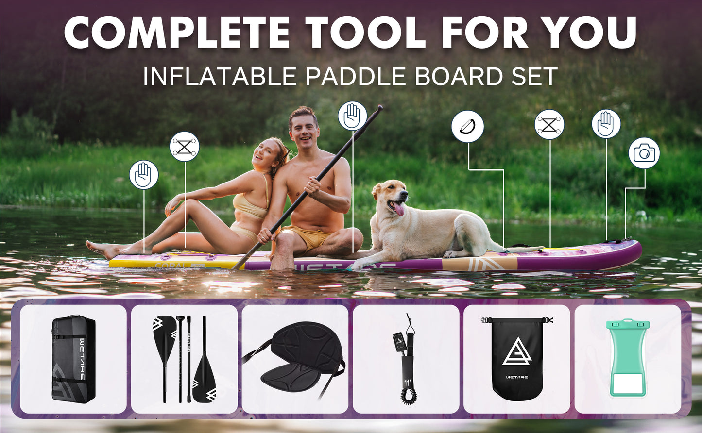 Stand Up Paddle (SUP) Inflable - 11'6 pies / 351 cm + Mochila + Accesorios