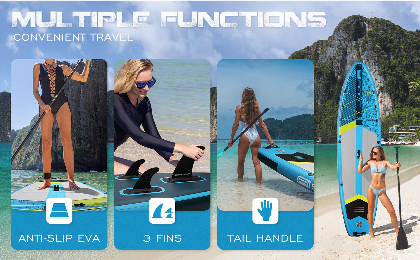 Stand Up Paddle (SUP) Inflable - 11'6  pies / 351 cm + Mochila + Accesorios