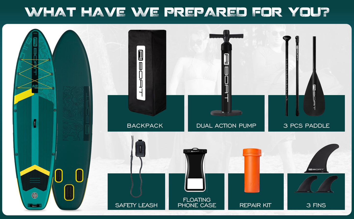 Stand Up Paddle (SUP) Inflable - 11'6 pies / 351 cm + Mochila + Accesorios