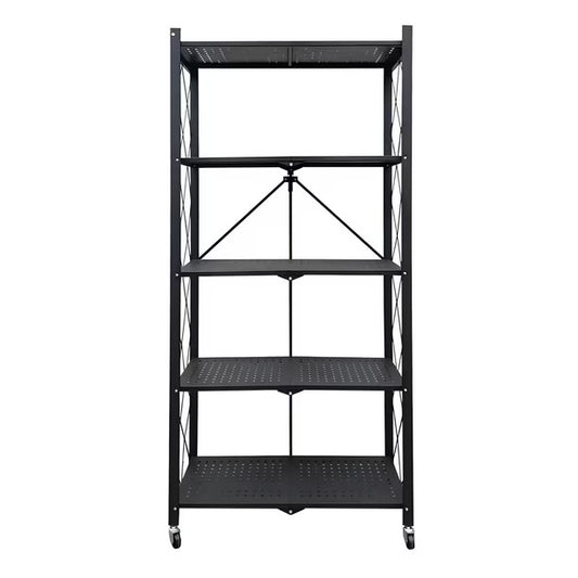 Estante Plegable Multiuso Metal 5 Niveles Con Ruedas