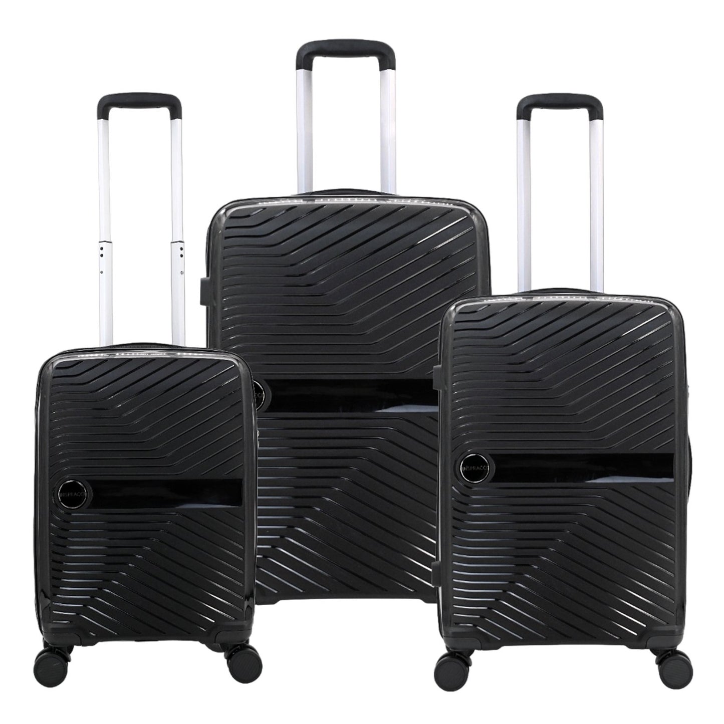 Set de 3 maletas de viaje negra (S / M / L)