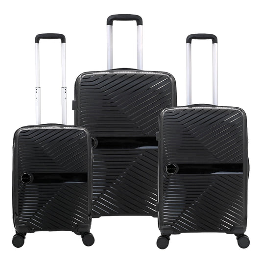 Set de 3 maletas de viaje negra (S / M / L)